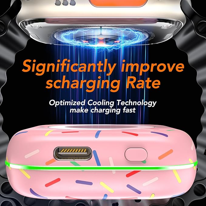 Portable Wireless Charger for Apple Watch 9,1200mAh Fast Charging iWatch Charger Keychain,Magnetic Wireless Travel Power Bank for Apple Watch Series11/ 10/9/8/7/6/SE/5/4/3/2/1/Ultra, Festival Gift