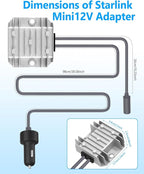 EAGWELL Starlink Mini Car Adapter with Step Up Converter, 12V Power Cable with Cigarette Lighter Plug, 10-24V to 30V 3.5A Conversion Kit for Truck RV Boat
