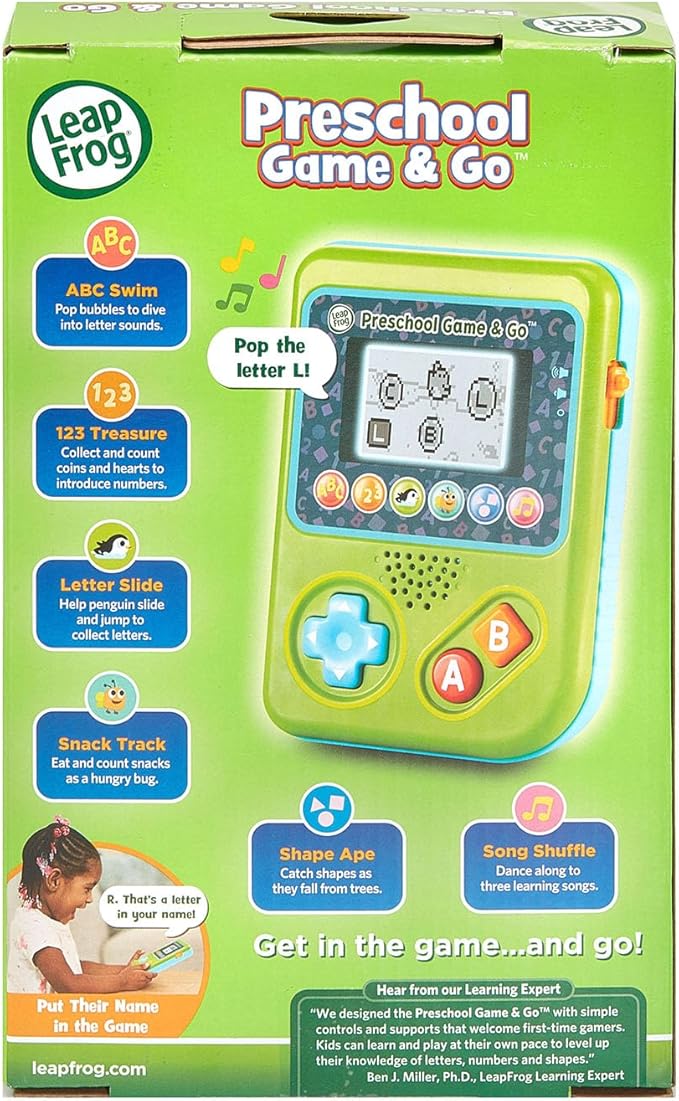 LeapFrog Preschool Game and Go Handheld Video Game Toy, Green