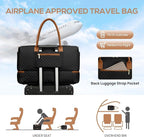 Travel Weekender Duffle Bags for Women - Large Carry On Bag with Shoe Compartment Overnight Bag with Toiletry Bag Duffel Bags with Wet Pocket for Gym Hospital Bags for Labor and Delivery Black Brown
