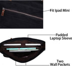 Laptop Messenger Bag 15.6" for Men Waxed Canvas Vintage Leather Business Briefcase Shoulder Bags Waterproof