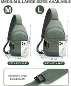 Capolo Sling Bag for Women Men Waterproof Crossbody Bags for Women Trendy Casual Fanny Pack with Convertible Shoulder Strap Chest Bag for Travel Hiking(Green, Large)
