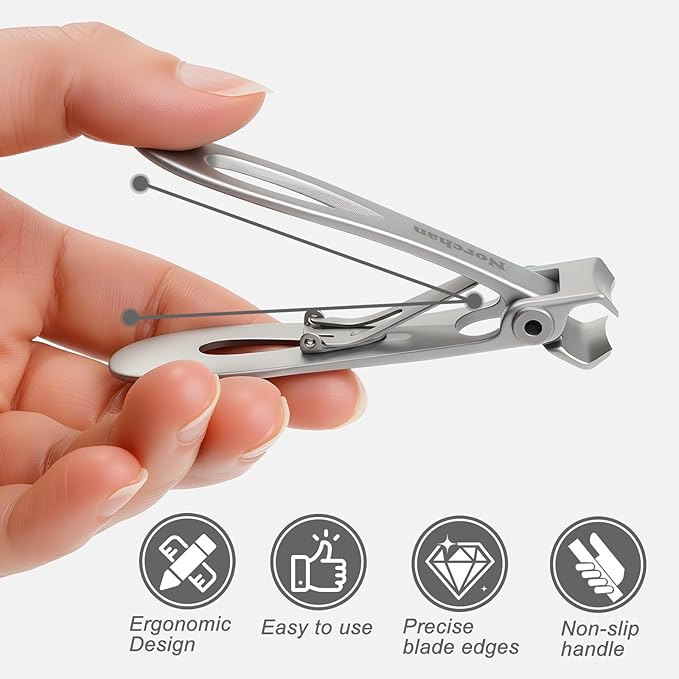 3-Piece Nail Clipper Set, Stainless Steel Fingernail & Toenail Clippers with Nail File, Compact Travel Case, Portable Grooming Kit for Toiletry Bag, Home Use, Men & Women