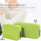 CAAORDKSO Electronic Organizer Travel Cable Accessories Case, Electronic Organizer Bag, Electronic Accessories Organizer Pouch for Cable, Cord, Charger, Phone, Power Bank, Earphone (Small-Green)