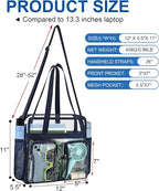XCU Clear Bag for Stadium Events 12x6x12 Large Clear Tote Bag Transparent Lunch Bag Adjustable Straps for Concert Sports Work