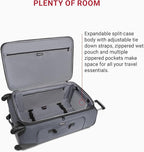 SWISSGEAR Sion Softside Expandable Spinner Luggage Durable Lightweight Travel Suitcase, Dark Grey, Checked-Large 29-Inch