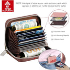 FurArt Zipper Wallet Women, RFID Blocking Credit Card Wallet, Business Card Holder, Compact Size KeyChain Wallet