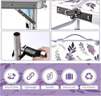 Yriuat Folding Camping Table 3ft Portable Pinic Table Adjustable Height Small Card Table Aluminum Foldable Lightweight with Carry Handle for Outdoor Indoor Hiking Camp BBQ Beach (Misty Lilac)
