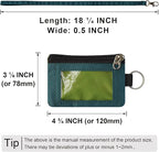 CHENSPRX Minimalist RFID Blocking Small Wallet with ID Window,WaterResistant Zip Id Case Wallet with Lanyard Keychain for Cards,Cash,Travel,Women,Men