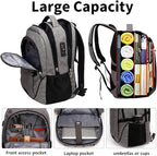SHRRADOO Anti Theft Laptop Backpack Travel Backpacks with Combination Lock for Women Men College Backpack Computer Bag Fits 17 Inch Laptop,Grey