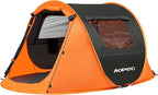 Pop Up Camping Tent, 2/4/6 Person Instant Tent Waterproof PU4500mm, Spacious Ventilated Camping Tent with Front Porch, Quick Setup Lightweight Portable for Outdoor Camping Hiking Beach