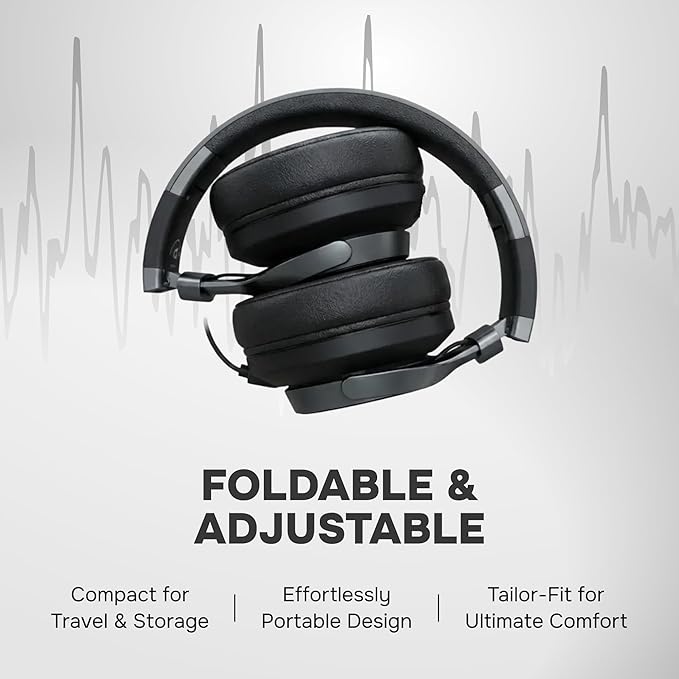 ARTIX Over Ear Headphones Wired with Microphone and Volume Control, Foldable Noise Isolating Headset with Deep Bass for School, Laptop, Computer, Chromebook, Tablet, Travel (3.5mm Jack)