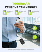 CHARCO Portable Charger Power Bank Fast Charging 45W, 10000mAh Battery Pack Charger Portable with Retractable USB C Cable, Travel Essential Powerbank Compatible with iPhone 17/16 Series, Samsung