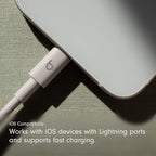 Beats USB-C to Lightning Woven Cable Fast Charging Durable/Tangle-Free Compatible Charger for Apple Devices w Lightning Ports (1.5 m, 5 ft) - Surge Stone