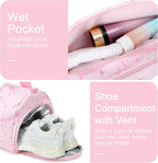 BLUBOON Duffle Bag Girls Kids Cute Gym Bag with Shoes Compartment & Wet Separation Waterproof Sports Overnight Travel Bag