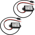 PlusRoc Waterproof DC 12V/24V to 5V 5A Step Down Converter, 25W USB-C Power Adapter for Raspberry Pi 5, Pi 4, Cellphone, and More (2-Pack)