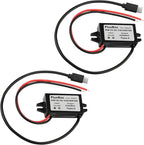 PlusRoc Waterproof DC 12V/24V to 5V 5A Step Down Converter, 25W USB-C Power Adapter for Raspberry Pi 5, Pi 4, Cellphone, and More (2-Pack)