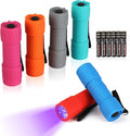 EverBrite Black Light Flashlight 6-Pack, UV Mini Flashlight, 9-Led 395nm Detector for Pet Urine, Stains, Scorpions, 18 AAA Batteries Included