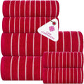 CASA COPENHAGEN Ecstatic 6Pcs 100% Egyptian Cotton Large Designer Towels Gift Set- Pink, 600GSM, 2Bath 2Hand 2Washcloths, Bath Towels for Bathroom Set for Women & Men