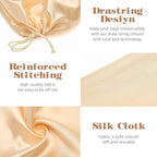 Shoe Dust Bags - 8 Pack Shoe Bags for Travel Satin Fabric with Drawstring Closure,Washable Breathable Cotton Fabric Cloth,for Travel Protecting andStoring Shoes (Beige)