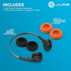 JLab Rewind 2 Wireless Retro Headphones, 20+ Hours Playtime, App Support, Bluetooth Multipoint + Wireless Sharing, Custom EQ3 Sound, Music Controls, Throwback 80s 90s Design, Black