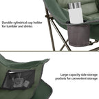 Colegence Oversized XL Padded Camping Chair Set of 2 Wide Heavy Duty Lawn Chairs Support 450 LBS Portable Folding Gaint Plus Camp Chair for Outdoor Outside Sports Baseball Soccer-Green