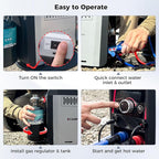 CAMPLUX Nano 3 Max, Portable Propane Water Heater & Shower Pump, Rechargeable Portable Shower System, CSA Certified Safety, Instant Hot Water for Camping, Hiking, Glamping & Vacationing