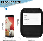 Christmas Santa Claus 4 Pack Neoprene Suitcase Wraps, Luggage Handle Wraps with ID Tag, Non-Slip Suitcase Handle Covers for Travel, Bag Strap Pad