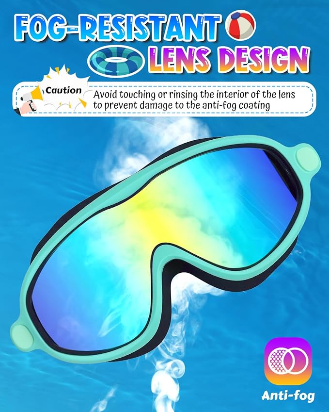 Swim Goggles 2 Pack, Wide View Anti Fog&UV Swimming Goggles for Audlt, No Leak Pool Beach Essentials for Men Women
