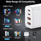 USB C Charger Block, 1-Pack 40W Wall Plug Fast Charging Block, 4-Port PD + QC Power Adapter Type C Charging Blocks Cube, Compatible with iPhone 17/16/15/14/13/12/11/Pro Max, Tablets, Cellphones