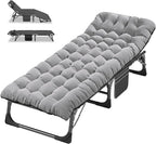 ABORON Camping Cot for Adult 28" Extra Wide, Heavy-Duty 1200D Oxford Cot for Sleeping, Portable Folding Camp Bed with Mat & Carry Bag