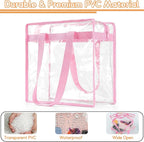 Hoiny Clear Bag for Stadium Events Approved, 12x6x12 Large Transparent Tote Bag with Zipper for Gym Concert Sports Festivals