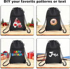 HOLYLUCK Drawstring Bags Backpack Sackpack Cinch Bags for Sports, Gym, Travel, Beach (Black)