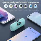 Feob Mini Portable Charger 5000mAh Power Bank,15W PD USB C Cell Phone Portable Power,LCD Display Battery Pack Compatible with iPhone 17/Air/17 Pro/17Pro Max/16/15 Android/Samsung/Moto(Type-C Only)