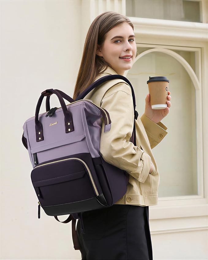 LOVEVOOK Laptop Backpack for Women, 15.6 Inch Work Business Backpacks Purse With Large Capacity