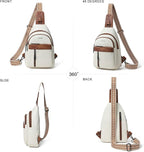 LATMAP 7L Sling Bag For Women Men Backpack Fanny Pack Crossbody Chest Travel Shoulder Belt Bags Purse Handbag PU Leather