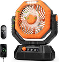 AJVV Camping Fan with Light, Remote and Oscillation, Battery Powered Hanging Tent Fan, Rechargeable Portable for Camp, Outdoor, Emergencies, Fishing, RV Travel, Jobsite
