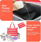Bluboon Waterproof Beach Tote Pool Bags for Women Ladies Extra Large Carry On Bag With Wet Compartment for Weekender Travel