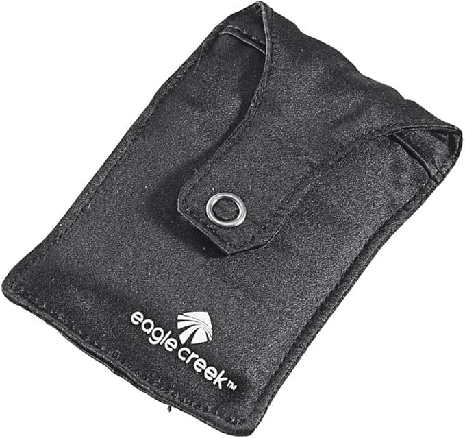 eagle creek Silk Undercover Bra Stash Travel Wallet to Keep Money and Credit Cards Secure - Breathable Silk with Moisture Resistant Lining, Black