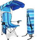 VTOY Portable Camping Chair with Canopy - Folding Chair with Canopy, Durable 600D Oxford Canopy Chair for Camping, Beach, Picnics, Fishing & Sports