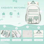 DIGOBAY Backpack for Girls, 3PCS Girls Backpack for School with Lunch Bag Pencil Case, Cute Kids Teens Bookbag for Kindergarten Elementary Preschool Middle School