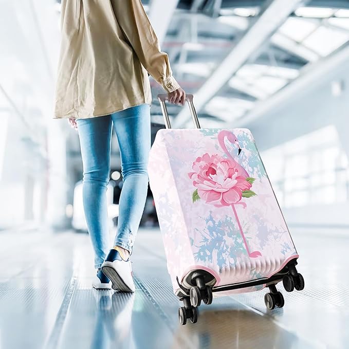 Travel Luggage Cover Suitcase Protector Fits 18-32 Inch Wheel Covers PatternedTravel Related Items Flower Luggage Protector Elastic M