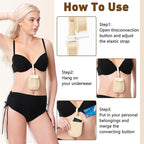 YOYI YOYI RFID Blocking Bra Wallet,Hidden Travel Pouch,Secret Stash Pocket - Credit Cards & Money & Valuables with Adjustable,Elastic Strap Suitable for All Bra Sizes