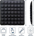 Inflatable Seat Cushion for Airplane Travel Portable Air Seat Cushion Pressure Relief with 49 Airbags TPU 15X15 Inches Black 1PSC