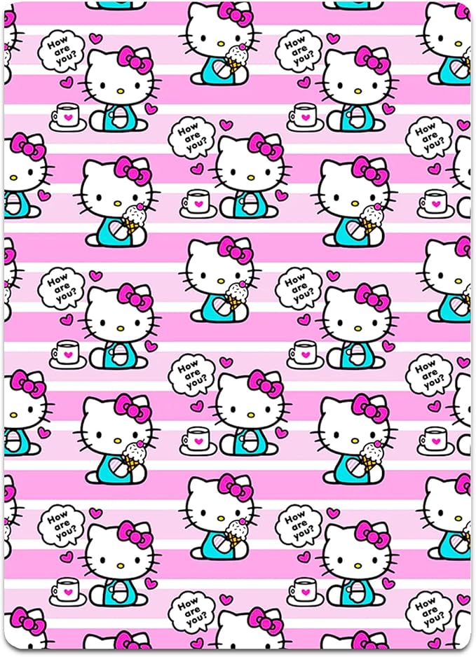 Hello Kitty Neck Pillow and Blanket Set - Bundle with Hello Kitty Fleece Blanket, Travel Neck Pillow, Stickers, Create a Face Activity Book, and More