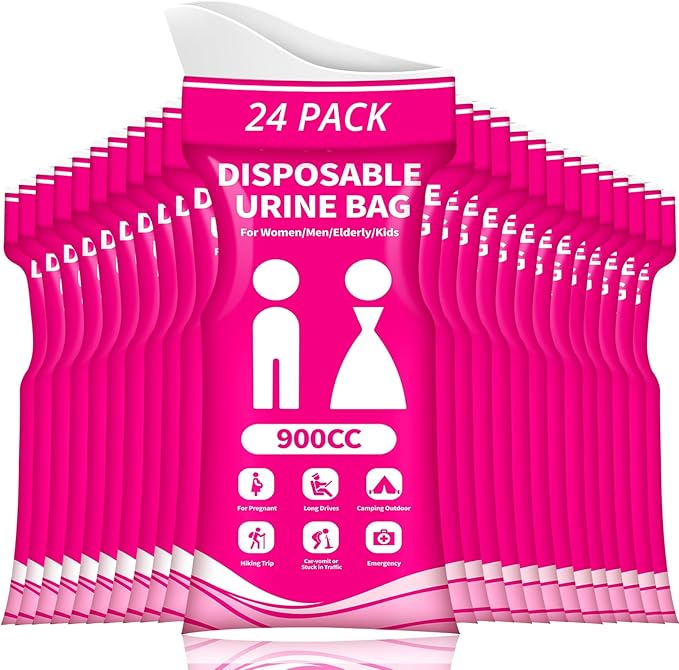 Disposable Urine Bag for Travel - 900ML Portable Pee Bags for Women Men 8/12/20/24/28 PCS Emergency Vomit Bags Urinal Toilet for Car Camping, Road Trip,Traffic Jam, Pregnant, Kid, Patient