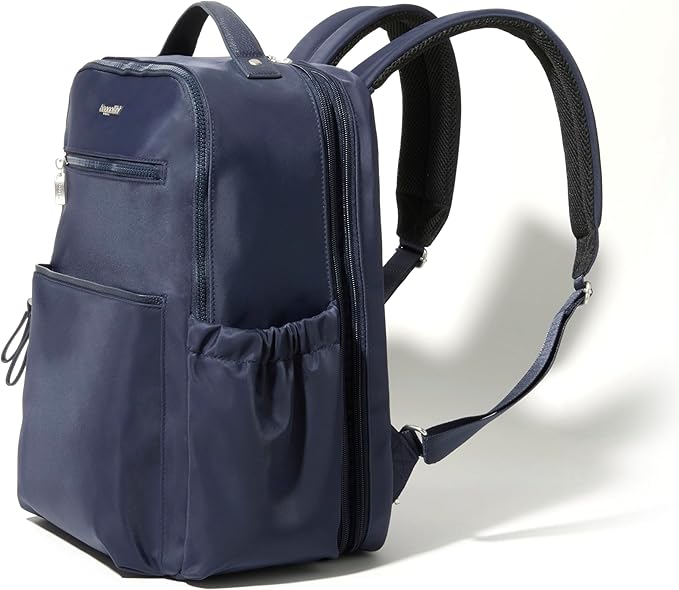Baggallini Tribeca Expandable Laptop Backpack - 15"x11" Lightweight RFID Computer Bag for Work & Travel with Luggage Sleeve