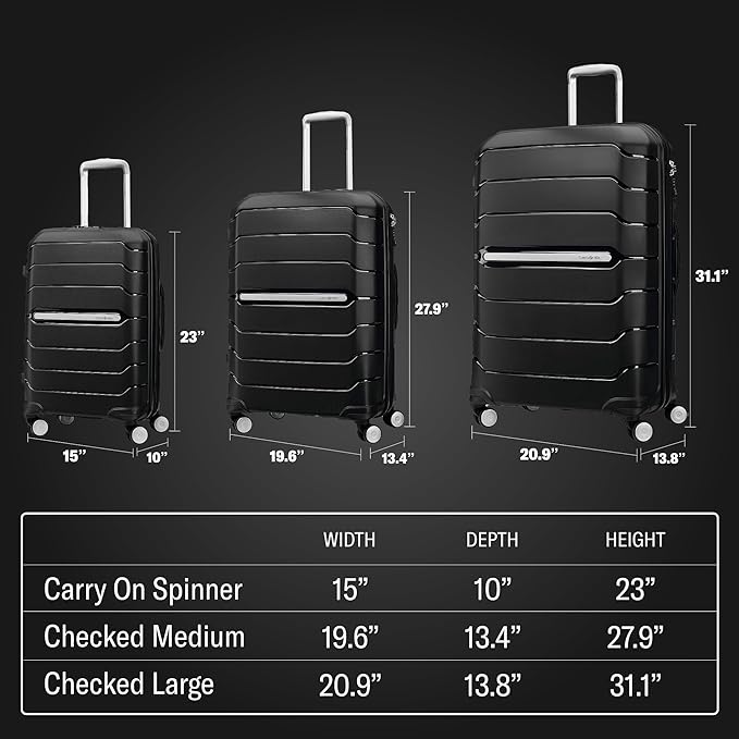Samsonite Freeform Hardside Expandable with Double Spinner Wheels, Merlot, Checked-Medium 24-Inch