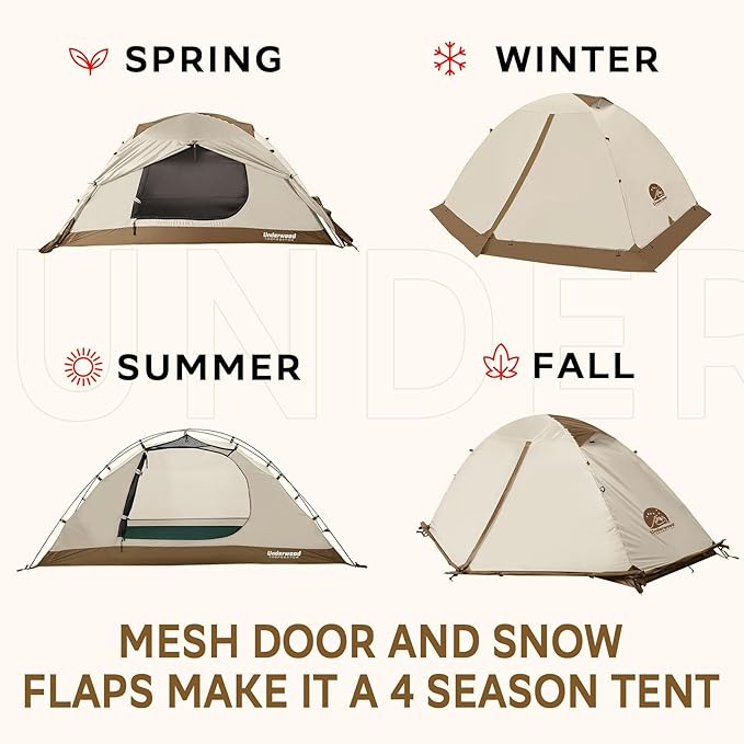 1/2 Person Backpacking Tent for 4-Season - Winter Waterproof Tent for One Person, Lightweight Camping Gear for Backpacking, Easy Set Up Cold Weather Essentials by Underwood Aggregator