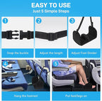 Airplane Foot Hammock, Foot Hammock for Travel Accessories with Ergonomic Removable Foot Divider Design, Airplane Foot Rest, Premium Comfortable Memory Foam & Hardboard for No Feet Clashing(Large)